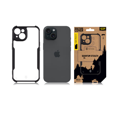 Tactische iPhone 15 Quantum Stealth Cover - 8596311224331 - Helder Zwart