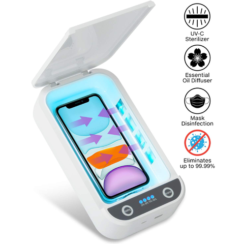 Draagbare UV-lichtsterilisatorbox voor het reinigen van smartphones