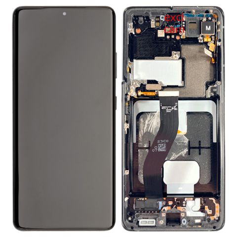 Samsung SM-G998B Galaxy S21 Ultra LCD-scherm + touchscreen + frame - GH82-26035A/GH82-26036A - (geen camera/batterij) - zwart