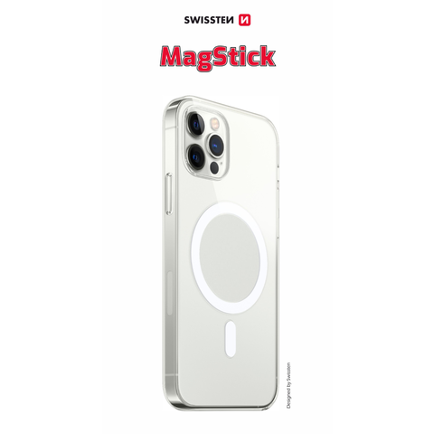 Swissten iPhone 12 Mini Magstick Case - Voor Magsafe Opladen - Transparant