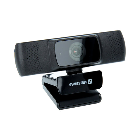 Swissten Webcam - Ingebouwde Microfoon - Full HD 1080P - Zwart