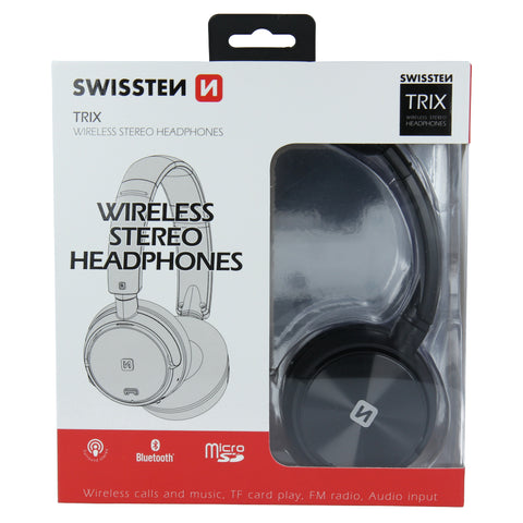 Swissten Trix Stereo Koptelefoon - Draadloos - Zwart