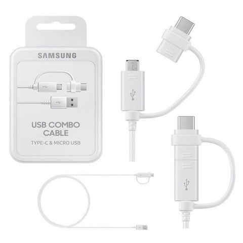 Samsung USB Combokabel Type-C &amp; Micro 1,5m USB EP-DG930DWEGWW - Wit