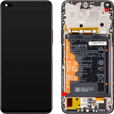 Huawei Honor 50 Lite (NTN-L22/NTN-LX1/NTN-LX3) LCD Display + Touchscreen + Frame - 02354FMV - Black