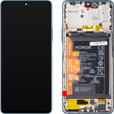 Huawei Honor Magic 4 Lite (ANY-LX1/ANY-LX2/ANY-LX3) LCD Display + Touchscreen + Frame - 0235ABST/0235ACGC - Blue