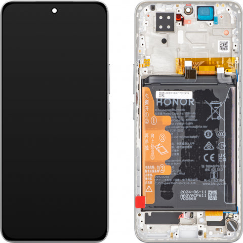 Huawei Honor 200 (ELI-AN00) LCD Display + Touchscreen + Frame - 0235ALRK/0235AKHX - White