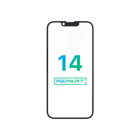Apple iPhone 14 Glass - Repart - with Front Bezel and OCA Glue  - 10 PCS - Black