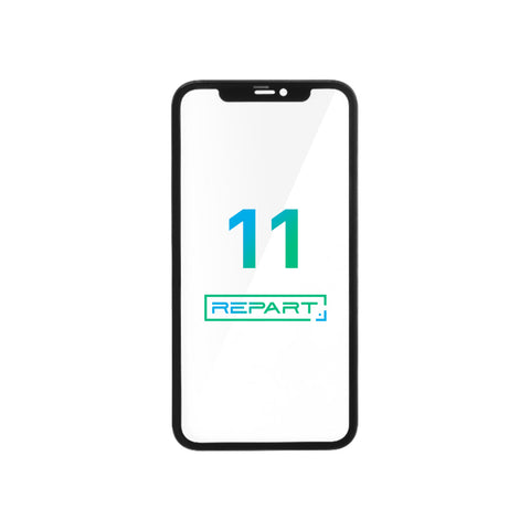 Apple iPhone 11 Glass - Repart - with Front Bezel and OCA Glue - Black