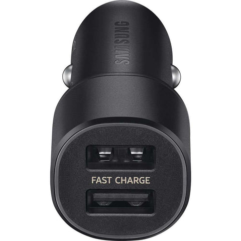 Samsung Fast Charging Dual USB Port Car Charger (15W) + Combo USB Cable EP-L1100WBEGEU - Black