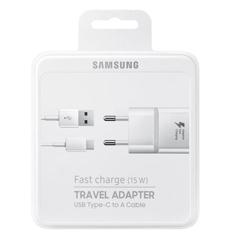 Samsung Fast Charge Travel Adapter (15W) + Type-C To USB Cable - EP-TA20EWECGWW - White