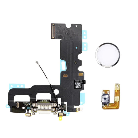 Apple iPhone 7 Charge Connector Flex Cable With Home Button Return Solution White
