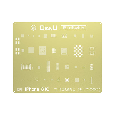 QianLi 3D BGA Reballing Gold Stencil For iPhone 8/8 Plus