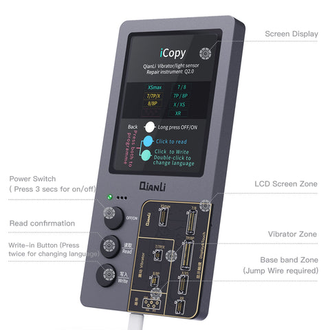 Qianli Toolplus iCopy Plus 2.1 - 3 in 1 Vibrator/light Sensor/true Tone Repair Instrument
