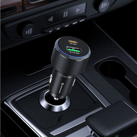 Swissten Dual USB-C & USB-A Car Charger (38W)  (38W) - 20111902 - Black