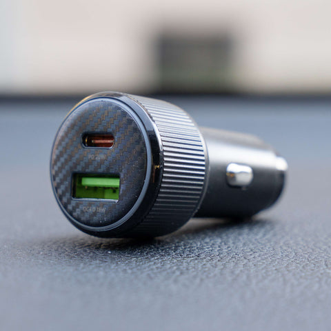 Swissten Dual USB-C & USB-A Car Charger (38W)  (38W) - 20111902 - Black