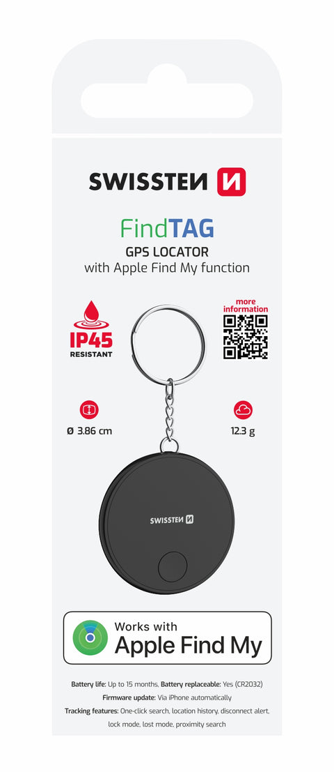 Swissten FindTAG GPS Locator - 20114001 - Black
