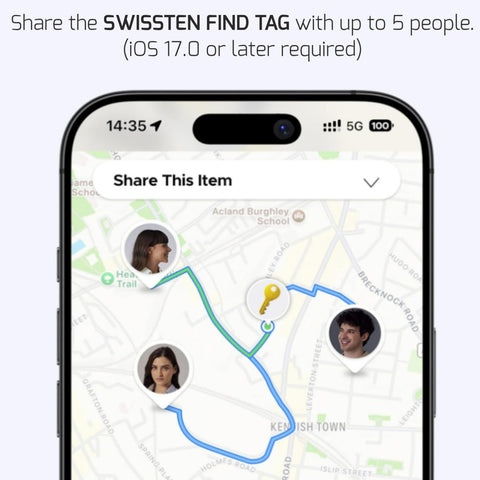 Swissten FindTAG GPS Locator - 20114001 - Black