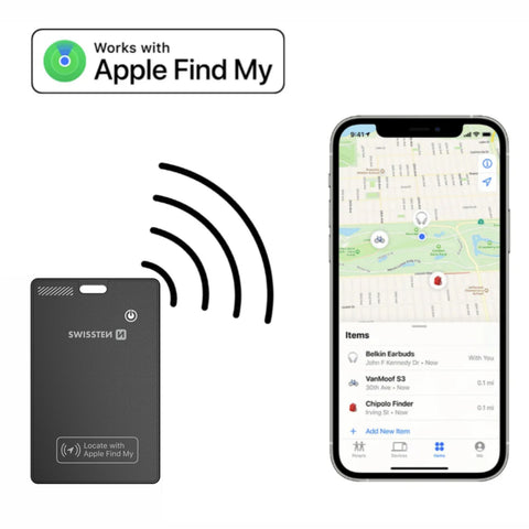 Swissten FindCARD GPS Locator - 20114002 - Black