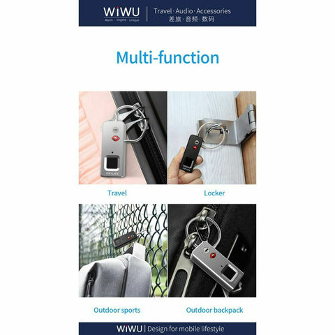 WiWU Smart device S6 Fingerprint padlock Black