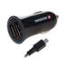 Swissten 2.4A Dual Port Car Charger - 20110900 + Micro USB Cable - Black