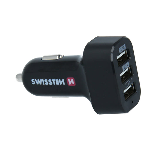 Swissten 5.2A Triple Port Car Charger - 20111200 - Black