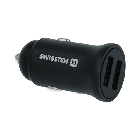 Swissten 4.8A Dual Port Car Charger - 20115000 - Black