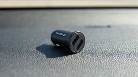 Swissten 4.8A Dual Port Car Charger - 20115000BOX - For CDU Box - Black
