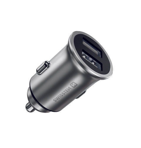 Swissten 4.8A Dual Port Car Charger - 20115100 - Silver
