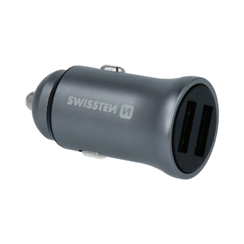Swissten 4.8A Dual Port Car Charger - 20115100 - Silver