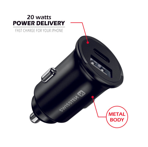 Swissten Power Delivery Car Charger (30W) - 20119100 - Black