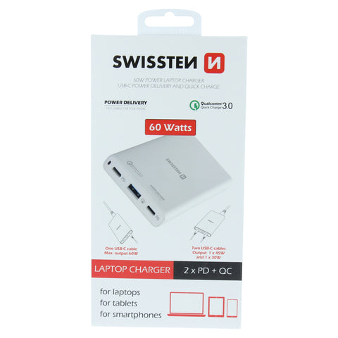 Swissten 60W Laptop Travel Charger - 22013345