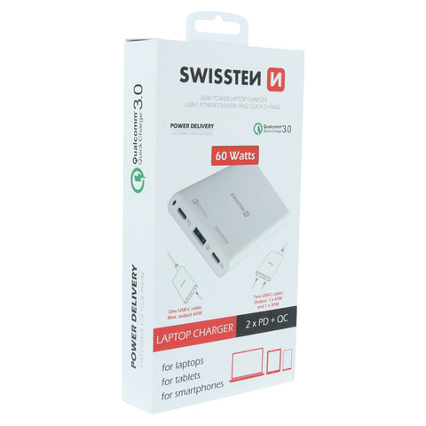 Swissten 60W Laptop Travel Charger - 22013345