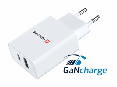 Swissten USB-A & USB-C Travel Charger (30W) - 22037000 - 22056100 - White