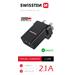 Swissten 2.1A Dual UK Travel Charger - 22045200 - Black