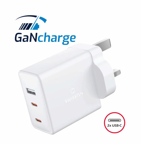 Swissten USB-C UK Travel Charger (70W) - 22045500 - White
