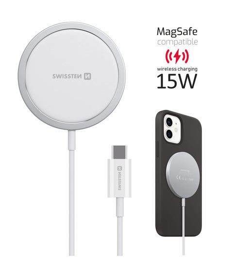 Swissten Wireless Magsafe Charger (15W) - 22055530 - White