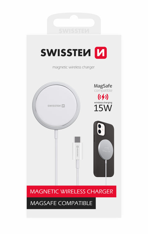 Swissten Wireless Magsafe Charger (15W) - 22055530 - White