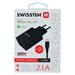 Swissten 2.1A Dual Port Travel Charger (10.5W) - 22056000 + MFI Lightning USB Cable - Black