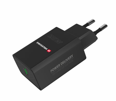 Swissten USB-C Travel Charger (25W) - 22060400 - Black