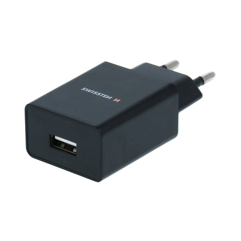 Swissten 1A Travel Charger - 22068000 + Lightning USB Cable - Black