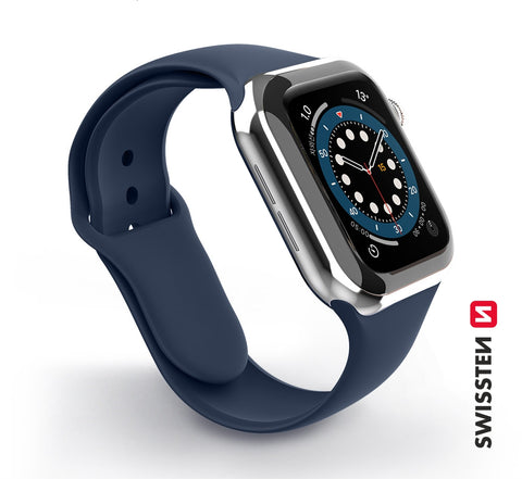 Swissten Apple Watch 38-40mm Silicone Band - 46000103 - Navy