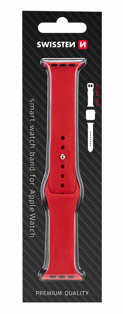 Swissten Apple Watch 42-44mm Silicone Band - 46000112 - Red