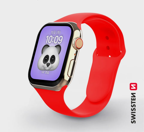 Swissten Apple Watch 42-44mm Silicone Band - 46000112 - Red