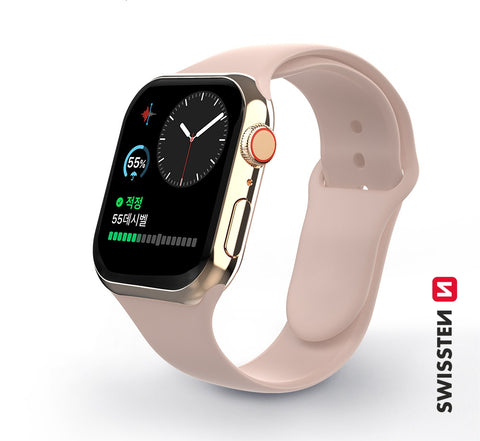 Swissten Apple Watch 42-44mm Silicone Band - 46000115 - Pink