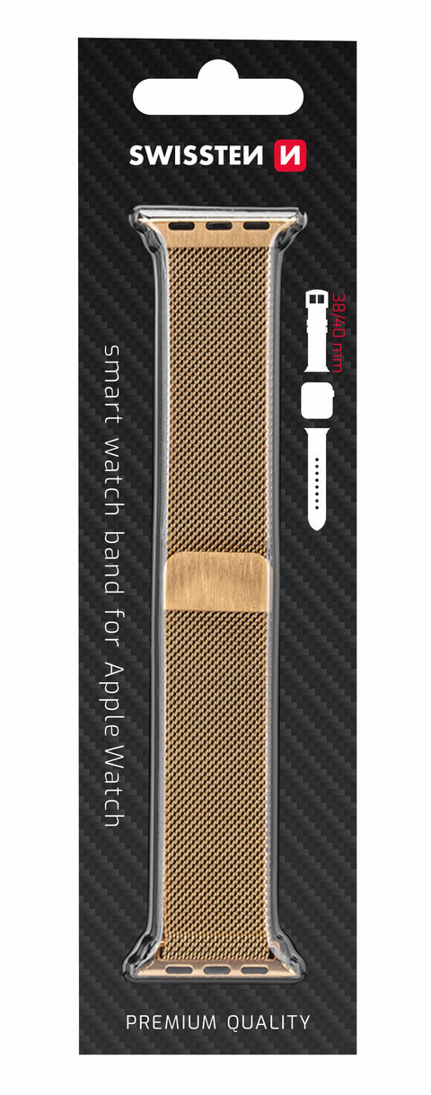 Swissten Apple Watch 38-40mm Mesh Band - 46000203 - Gold