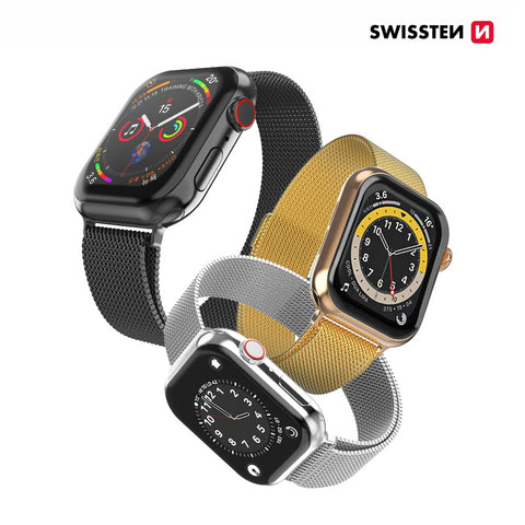 Swissten Apple Watch 42-44mm Mesh Band - 46000211 - Black