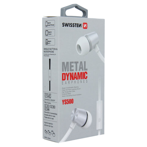 Swissten Dynamic Earbuds - 51107002 - YS500 - Silver