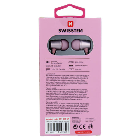 Swissten Dynamic Earbuds - 51107004 - YS500 - Rose Gold