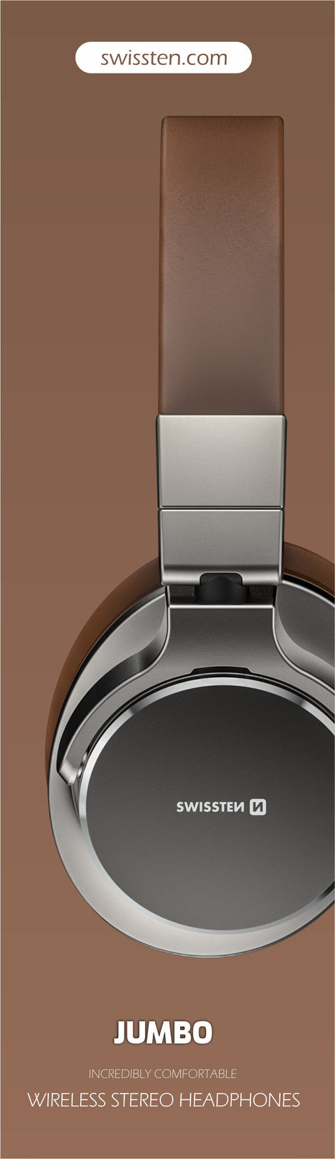 Swissten Jumbo Stereo Headphones - 52510610 - Brown