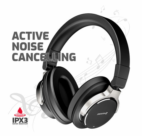 Swissten Jumbo Stereo Headphones - 52510700 - With Active Noise Cancelling - Black